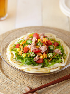 温野菜サラダうどん-レシピのメイン写真