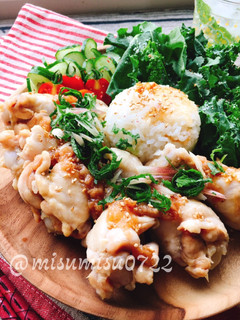 蒸し手羽元の梅肉ソースがけ-レシピのメイン写真