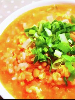 ピリ辛★納豆タマゴ雑炊-レシピのメイン写真
