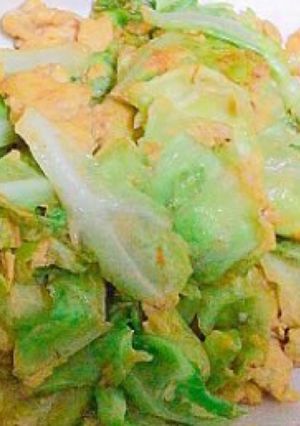 暑い夏は簡単おかず！キャベ玉炒め！-レシピのメイン写真