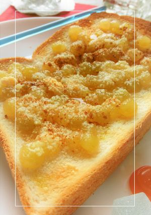 デラウエアの粉チ×ハニートースト-レシピのメイン写真