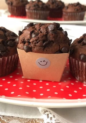 チョコチップたっぷりココアマフィン-レシピのメイン写真