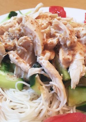 そうめんと♡胡麻香る棒棒鶏❁*+-レシピのメイン写真