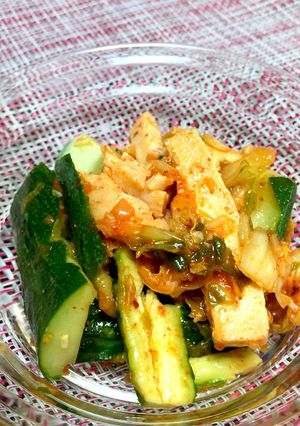 叩ききゅうりとキムチ鶏の混ぜ物-レシピのメイン写真