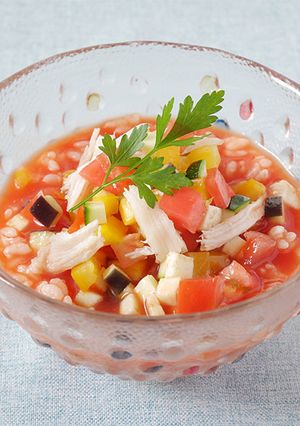 夏野菜のカラフル冷や汁-レシピのメイン写真