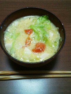 朝食に♡トマ・たま・レタススープ-レシピのメイン写真