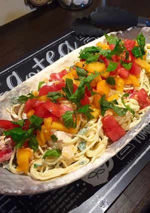 カラフルトマトとツナの冷製パスタサラダ-レシピのメイン写真
