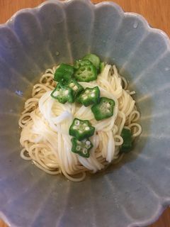 夏バテ防止に♡おくらとそうめんの酢の物-レシピのメイン写真