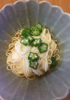 夏バテ防止に♡おくらとそうめんの酢の物-レシピのメイン写真