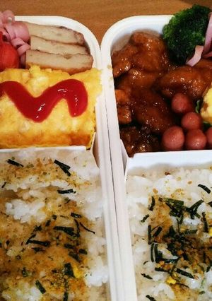 オムレツ弁当☆ハムの飾り切り-レシピのメイン写真