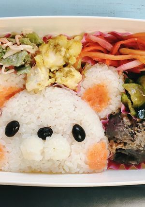 昨日のリベンジ。パパ弁でねずみさん弁当-レシピのメイン写真
