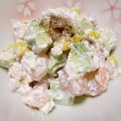 รูปของ ヘルシー♪アボカドとエビの豆腐ｻﾗﾀﾞ