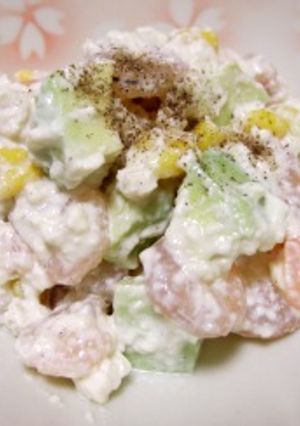 ヘルシー♪アボカドとエビの豆腐ｻﾗﾀﾞ-レシピのメイン写真