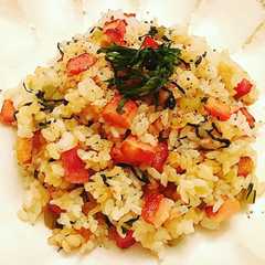 รูปของ やみつき！野沢菜とベーコンのチャーハン