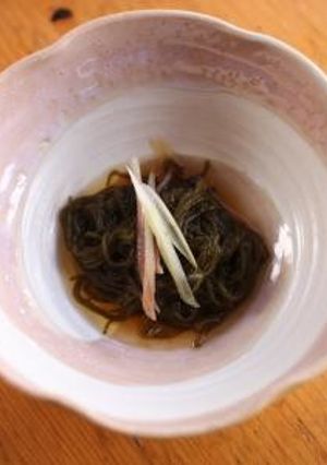 糸島産ふともずく三杯酢和え・みょうがのせ-レシピのメイン写真