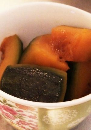 レンジでカボチャの煮付け(タッパー編)-レシピのメイン写真