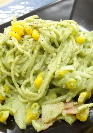 きくいもチップスの彩りクリームパスタ-レシピのメイン写真