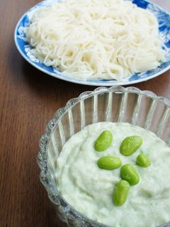 素麺を、とろっとろっ~豆腐&枝豆つゆで-レシピのメイン写真