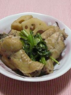手羽元とれんこんのさっぱり煮-レシピのメイン写真