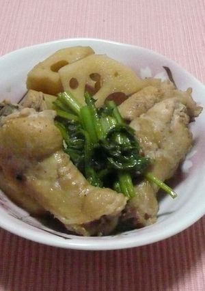 手羽元とれんこんのさっぱり煮-レシピのメイン写真