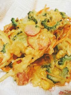 カラフルで食べやすい☆ゴーヤのかき揚げ-レシピのメイン写真