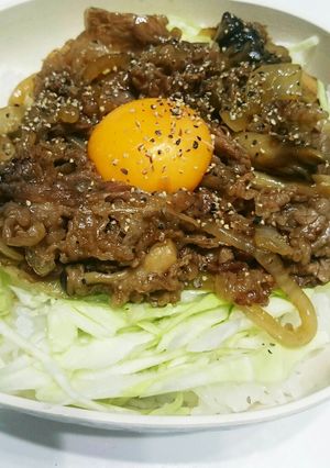 男子喜ぶ♪がっつり牛玉丼(´ω｀)-レシピのメイン写真