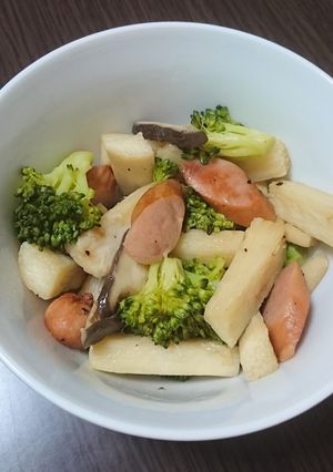 ブロッコリー長芋ソーセージバター醤油炒め-レシピのメイン写真