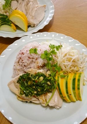 鶏むね肉で♡パクチーたっぷりカオマンガイ-レシピのメイン写真