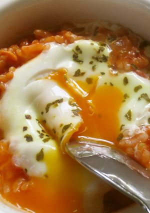 簡単お急ぎ朝食に♬　ココットごはん-レシピのメイン写真