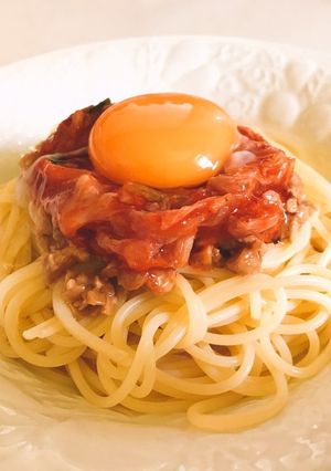夏にぴったり！キムチと納豆の冷製パスタ-レシピのメイン写真