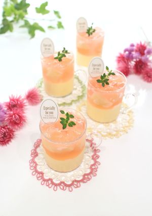 桃ジュレととろけるプリンのヴェリーヌ-レシピのメイン写真