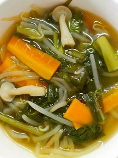 簡単♪ニラ もやしと小松菜の中華スープ!-レシピのメイン写真