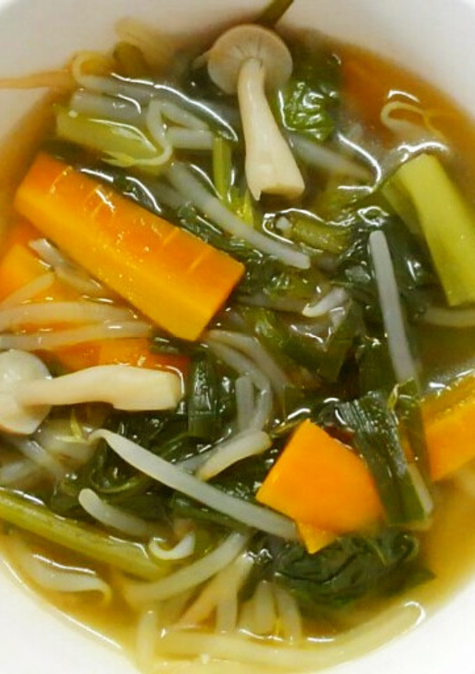 簡単♪ニラ もやしと小松菜の中華スープ！-レシピのメイン写真