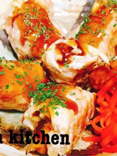 【簡単】肉巻きキャベツのお好み焼き風♡-レシピのメイン写真
