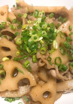 簡単！れんこんと豚バラの味噌バター-レシピのメイン写真