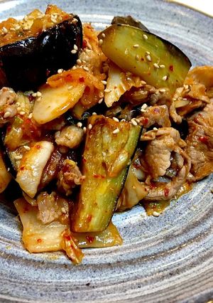 ご飯がすすむ☆ナス入り豚キムチ-レシピのメイン写真