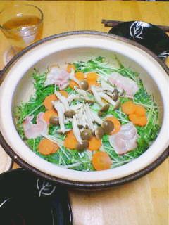 水菜と豚肉の蒸し鍋-レシピのメイン写真