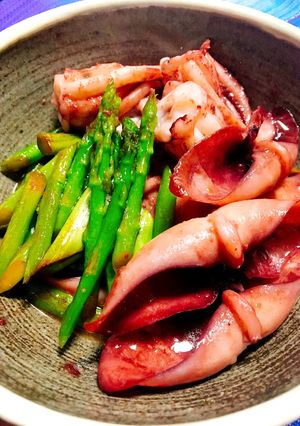 5分で♪イカとアスパラのオイスター炒め-レシピのメイン写真