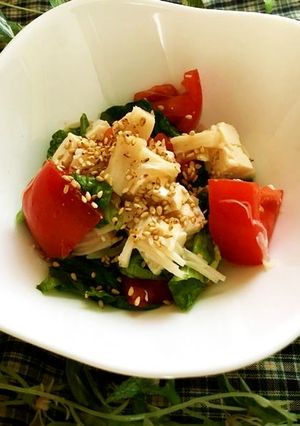 ホタテと豆腐とトマトのサラダ-レシピのメイン写真