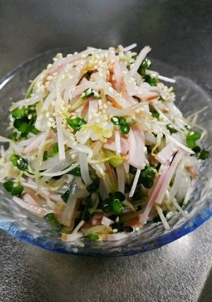 簡単すぎ！＊もやしニラハムの塩和え＊-レシピのメイン写真