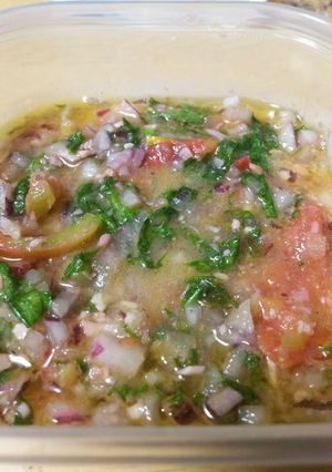 簡単♪赤玉ねぎとトマトの野菜ドレッシング-レシピのメイン写真