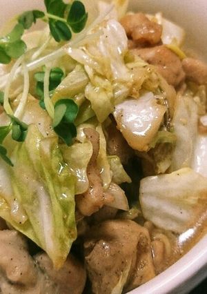 鶏もも肉とキャベツの大蒜ポン酢炒め☜-レシピのメイン写真