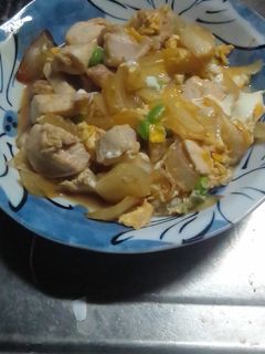 親子丼風 玉子とじ 残り物枝豆入り-レシピのメイン写真