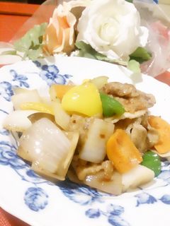 カリカリ豚肉と夏野菜の甘酢炒め~✴-レシピのメイン写真