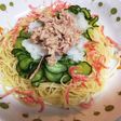 水浸けパスタの冷製ツナおろし