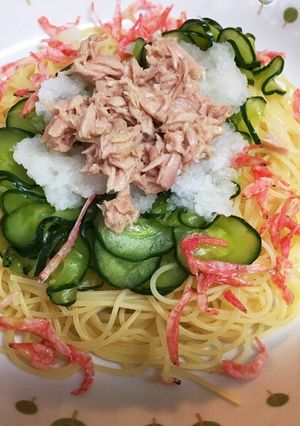水浸けパスタの冷製ツナおろし-レシピのメイン写真