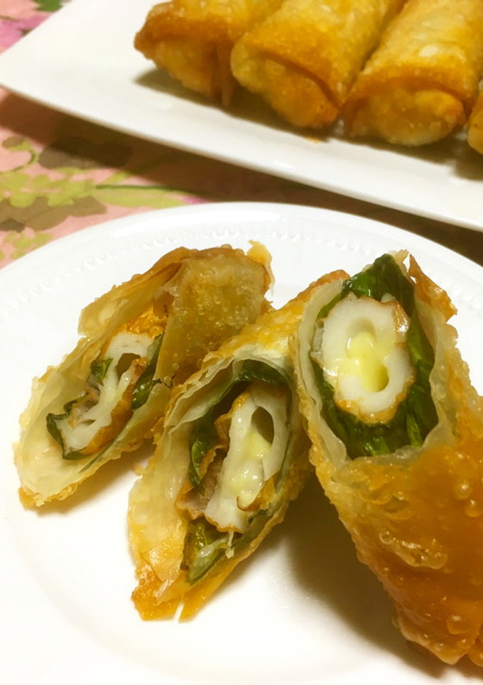 サラダ菜とちくわのとろけるチーズ春巻き♥-レシピのメイン写真