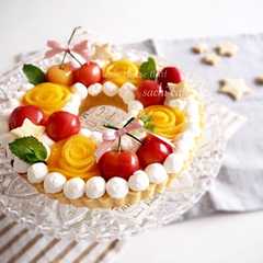 รูปของ 簡単チーズプリンの可愛いリースタルト♡