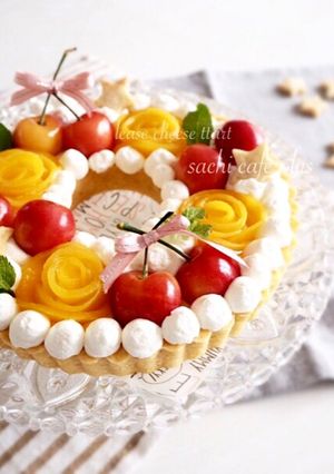 簡単チーズプリンの可愛いリースタルト♡-レシピのメイン写真
