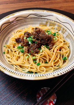 醤油オイルパスタwith牛肉の佃煮♪-レシピのメイン写真